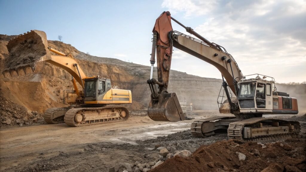 Excavators in light duty and heavy duty working conditions