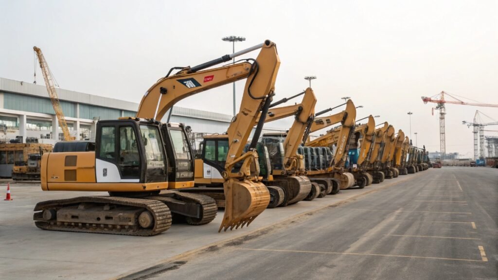 DZHMACHINE used excavators inspection and export preparation