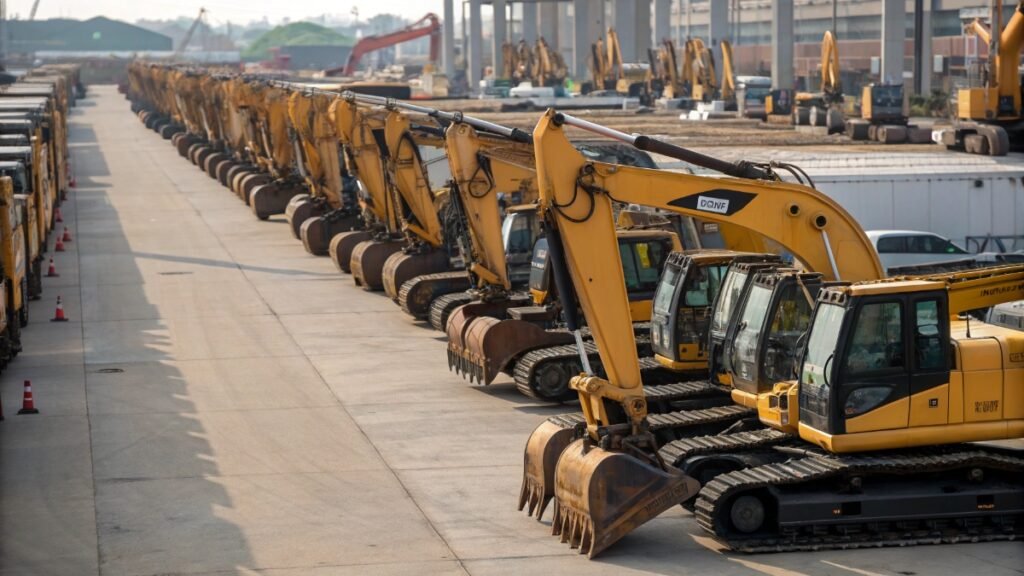 Large stock of used excavators ready for export